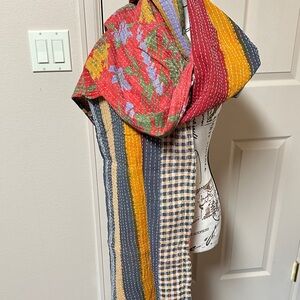Colorful Reversible Kantha Scarf
